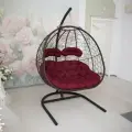 Подвесное кресло кокон дарина цвет кокона: Шоколадный; цвет подушки: Бордовый В*Ш*Г(124*127*80)