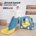 Игровой комплекс UNIX Kids Bus Yellow для детей с горкой, для дома и улицы, желтый, синий