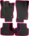 ЕВА коврики для Skoda Octavia A7 (2013-2020) 3 пок. / Шкода Октавия А7 / Черные соты / Бордовый кант / Комплект 5 шт.
