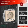 Розетка USB 16А A+A (5В/2,4А 2х5В/1,2А) Бежевый, Systeme Electric AtlasDesign
