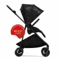 Cybex Melio Коляска прогулочная (2025), шасси Black, текстиль Street Real Black, с аксессуарами с дождевиком