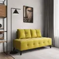 Диван прямой Манхэттен без подлокотников, на кухню, в офис, в зону ожидания, горчичный