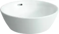 Накладная раковина Laufen Pro 8.1296.2.000.109.1 42 фарфоровая, без отверстия под смеситель, со сливом-переливом, раковина для ванной, 42 см, круглая, белая