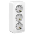 Systeme Electric Blanca наружная Белая Розетка 3-ая с/з со шторками 16А, 250В, изолир. пластина, BLNRA011311