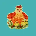 Набор для вышивания Mill Hill #MH182411 Mama Hen (Мама-курица), Счетный крест, 6.2 x 7.1 см