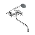 Смеситель для ванны Corsa Deco Flow L хром двухвентильный с длинным изливом с лейкой (1010683)