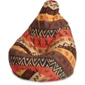 Кресло-мешок Пуффбери «Груша», размер XXL средний, Жаккард Африкан