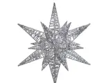 Ёлочная верхушка рождественская звезда объёмная мерцающая, серебряная, 42 см, Kurts Adler