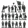 Вторая мировая война, Красная Армия №20-2ЕК (20 н/к) набор оловянных солдатиков некрашеных в картонной коробке