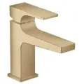 Смеситель для раковины hansgrohe Metropol 100 со сливным клапаном Push-Open 32500140, шлифованная бронза
