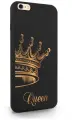 Черный силиконовый чехол MustHaveCase для iPhone 6/6s Plus Парный чехол корона Queen для Айфон 6/6с Плюс