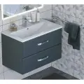 Тумба с раковиной для ванной 80 см, Uperwood Foster, серый графит