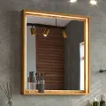 Зеркало Brevita Dallas 70, с подсветкой, сенсорное управление, коричневое, 70x80 см