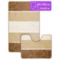 Комплект ковриков для ванной и туалета Vonaldi противоскользящий 60*100см и 50*60см, бежевый