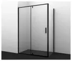 Душевой уголок, черный, прозрачное стекло, WasserKRAFT Elbe 74P06
