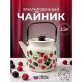 Чайник эмалированный Лысьвенские эмали Ежевика 3,5 л универсальный цвет белый