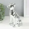 Копилка керамика Пёсик серебристый 11,5х9,5х20,5 см
