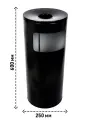 Урна уличная для мусора из оцинкованной стали К250 черная 30л 600х250мм