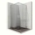 Душевой уголок 90х90 см с раздвижными дверями Ambassador Queen 11011104: душевое ограждение из стекла 6 мм, профиль хром