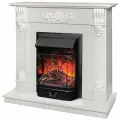Электрокамин RealFlame Прага WT МДФ с очагом Majestic, звук потрескивания дров, обогрев, имитация пламени, пульт ДУ