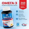 Омега-3 из дикого камчатского лосося, капсулы 600 мг 240 шт.