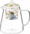 Чайник заварочный Lefard Фрукты, 600 мл, стеклянный с фарфоровым ситом