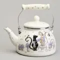 Чайник agness эмалированный серия lavander cats, 2,6 л KSG-943-073
