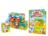 IQ-ZABIAKA Набор мягких кубиков «Мои любимые сказки» с книгой, 6 шт, 8×8 см