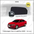 Шторки на автомобиль солнцезащитные Volkswagen Polo 6 Лифтбэк 5дв. (2020 - по н. в.) на задние двери 5%, сетки от солнца в машину фольксваген поло, Каркасные автошторки Premium