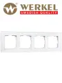 Рамка на 4 поста стеклянная Werkel WL01-Frame-04, цвет белый