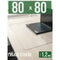 Коврик настольный прозрачный на письменный рабочий стол - 1,2мм80x80см, подкладка настольная гибкое жидкое стекло