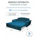 Диван кровать раскладной Майами-5 (120) независимый пружинный блок аккордеон велюр темно-синий Grand Family