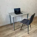 Игровой стол 100*60 см. Бетон светлый. Ножки серый хром