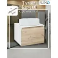 Тумба с раковиной Runo Бари 60, крафтовый дуб, с раковиной Кристалл