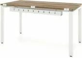 Компьютерный стол, Письменный стол Формат (Тип 3) с пропусками для проводов и кабель-каналом 120x70x75 дуб галифакс олово/белый