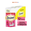 Лакомство для кошек Dreamies подушечки с говядиной, 140г х 12шт