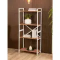 Стеллаж металлический в стиле лофт 4 полки Дунай белый/коричневый