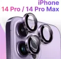 Комплект защитных стекол для камеры телефона Apple iPhone 14 Pro и 14 Pro Max / Линзы на камеру Эпл Айфон 14 Про и 14 Про Макс / Темно-фиолетовый