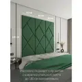 Мягкая стеновая панель, изголовье для кровати 180x60 см, цвет темно-зеленый