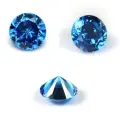 Фианит круг голубой 15 мм комплект 3 шт, кубический цирконий, циркон