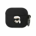 Чехол с карабином Karl Lagerfeld Silicone case NFT 3D Karl для AirPods 3, цвет Черный (KLA3RUNIKK)
