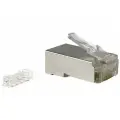 Разъем Hyperline PLUG-8P8C-UV-C6-SH-100 RJ-45(8P8C) под витую пару, категория 6, экранированный, универсальный, со вставкой (100 шт) (PLUG-8P8C-UV-C6-SH-100)