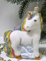 Стеклянная елочная игрушка Единорог