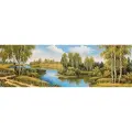 Гобелен, гобелен без рамы 145х47 см / Верховье Волги