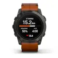Умные часы Garmin EPIX Pro Gen 2 Sapphire Edition 51MM - Carbon Gray DLC Titanium With Chestnut Leather Band