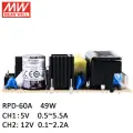 RPD-60A Meanwell 49 Вт печатная плата с двойным выходом, импульсный источник питания PCB 110 В/220 В переменного тока на 5 В, 12 В постоянного тока, 5 А, 2 А, медицинский SMPS