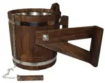 Обливное устройство WoodSon 16 л из дуба темного, с нержавеющей вставкой