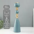 Металлический подсвечник на 1 свечу Голубая лагуна , d 5 см, золото, 10 10 40.5 см