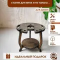 Винный столик из дерева с отверстиями под бокалы с фиксатором