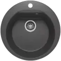 Мойка для кухни каменная POLYGRAN ATOL-520, Черная, Врезная, Круглая (Черный №16)